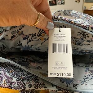 Vera Bradley Glenna Satchel in Blue and Purple Floral